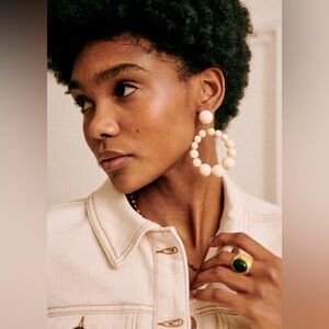 New Sezane Charlie Earrings Ecru